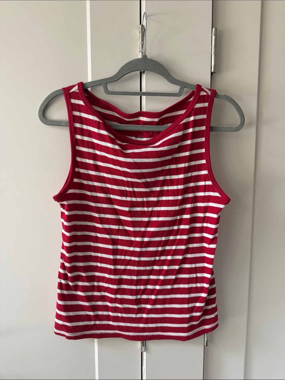 wild fable Red & White Striped Ribbed Tank Top